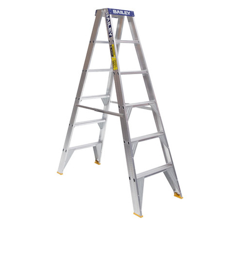 0.9M ALUM DOUBLE SIDED STEP LADDER 150KG