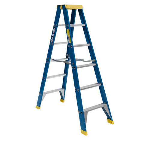 1.8M PRO FIBREGLASS DOUBLE SIDED STEP LADDER 150KG