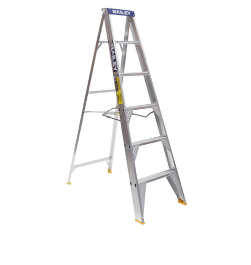 2.4M ALUM PRO SINGLE SIDED STEP LADDER 150KG