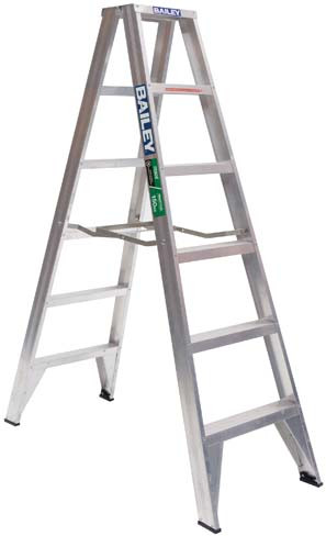 1.8M 150KG ALUM DOUBLE SIDED STEP LADDER