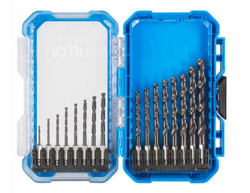 16PC 2-10MM HEX SHANK SUPABIT+ STACK-IN HSS-TIALN DRILL SET.