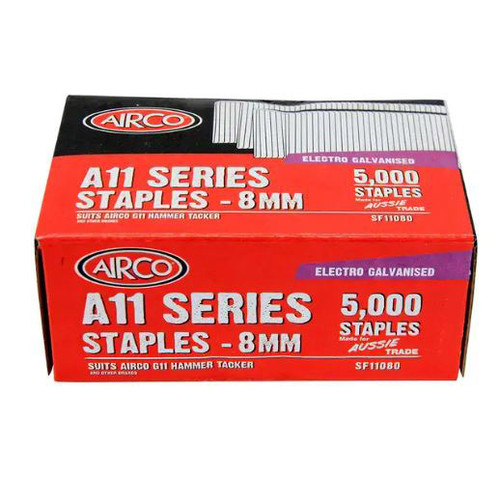 8MM A11 SERIES Z/P FINE WIRE STAPLES 5000PK