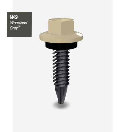 10GX16MM SDS SCREW HEX SEAL B8 (CAT5) WOODLAND GREY 1000PK