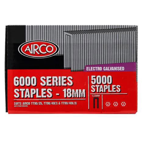 18MM 6000 SERIES Z/P STAPLES 5000PK