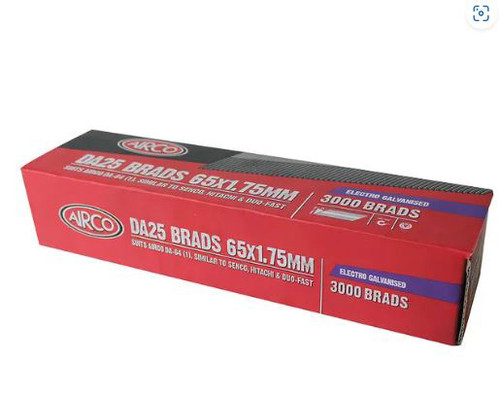 64X1.75MM DA SERIES Z/P FINISH BRADS 3000PK