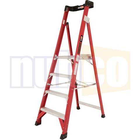 1.2M 4 STEP 150KG INDUSTRIAL FIBREGLASS PLATFORM LADDER
