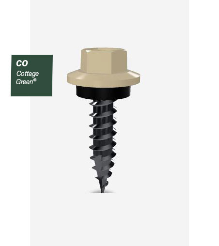 12GX25MM T17 SCREW HEX SEAL B8 (CAT 5) COTTAGE GREEN 500PK