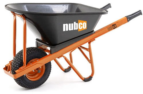 100L BLACK & ORANGE INDUSTRIAL POLY WHEELBARROW W/STEEL RIM