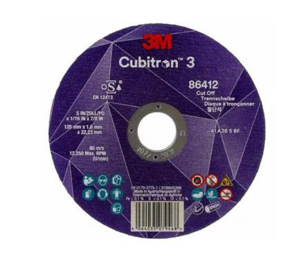 25PK 125X1X22.23MM CUBITRON 3 CUT-OFF WHEEL 60+ T41
