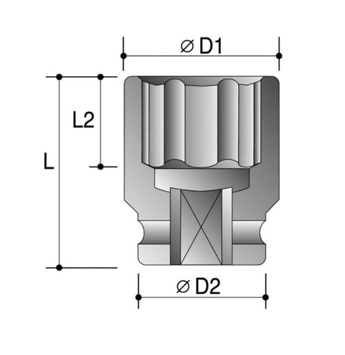 IMPACT SOCKET EXTRA DEEP 1/2 DRV 24MM