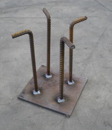 200X200X10MM CAST IN PLATE 4XDN12 LEGS BLK