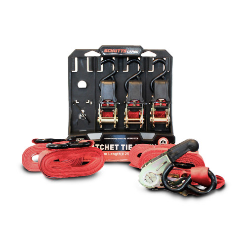 4PK 25MM X 4.6M 227KG RATCHET TIE DOWN