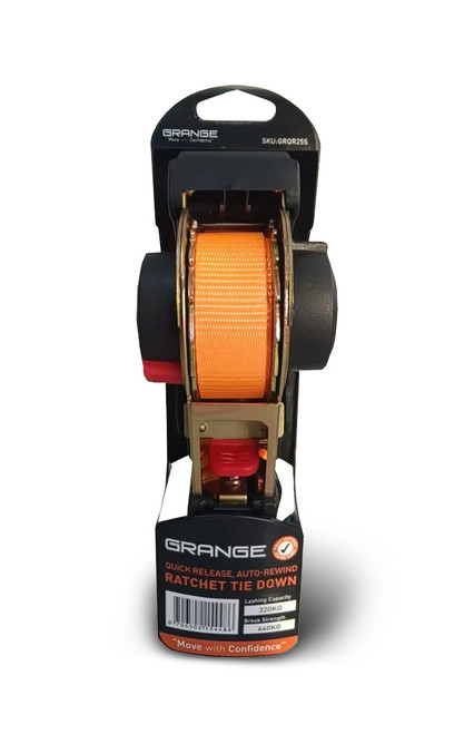 25MMX3.5M 320KG LC QUICK RELEASE RETRACT RATCHET TIE DOWN