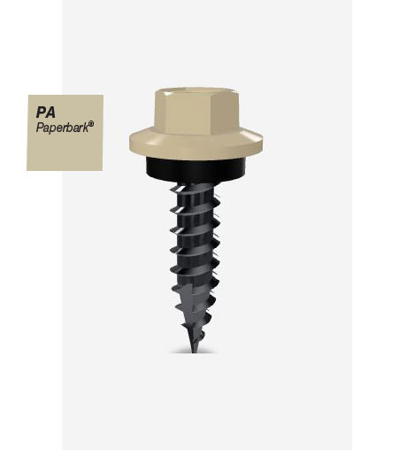 12GX25MM T17 SCREW HEX SEAL B8 (CAT 5) PAPERBARK 500PK