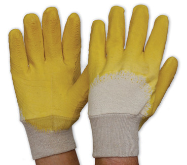 OSFA YELLOW LATEX GLASS GRIPPER GLOVES