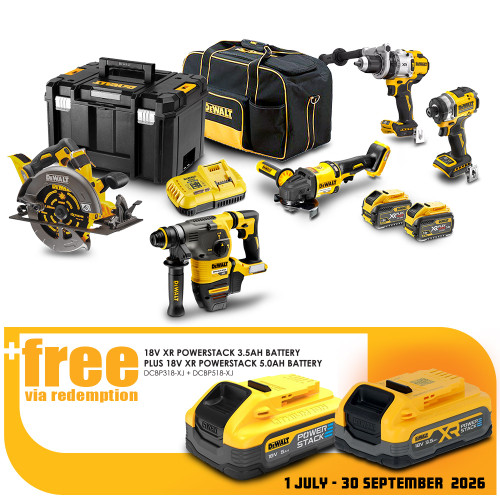 18V/54V XR 5PCE COMBO KIT - 2X 9.0AH BATT, CHAGR, BAG & CASE