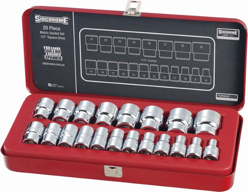 20PCE 1/2\" DRIVE METRIC SOCKET SET