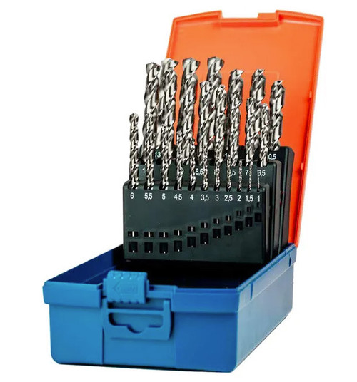 25PCE HSS COBALT JOBBER DRILL SET 1-13MM