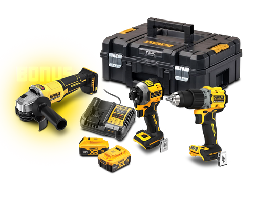 18V XR 2PCE BRUSHLESS COMBO KIT - 2X5.0AH BATT BONUS DCG408