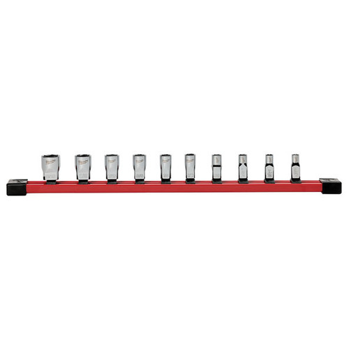 10PCE 1/4\" DRIVE STANDARD SAE SOCKET SET WITH STORAGE RAIL