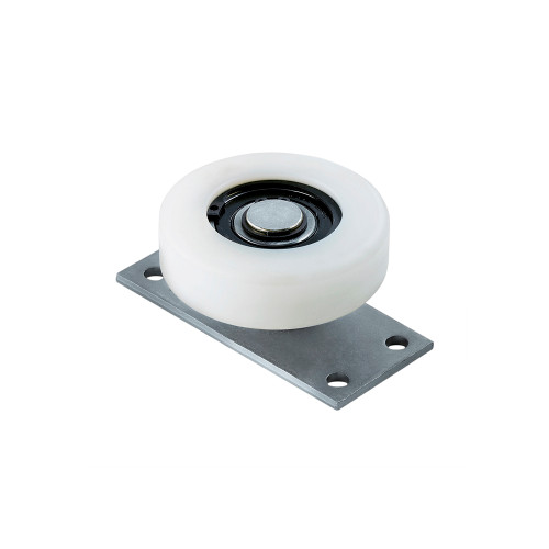 DOOR TRACK BOTTOM GUIDE WITH NYLON ROLLER 60MM DIAMETER