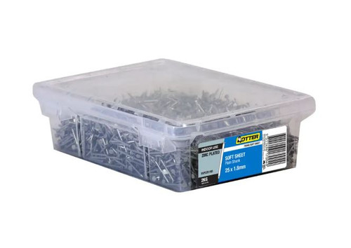 2KG - 25 X 1.80MM Z/P PLAIN SHANK SOFT SHEET NAILS