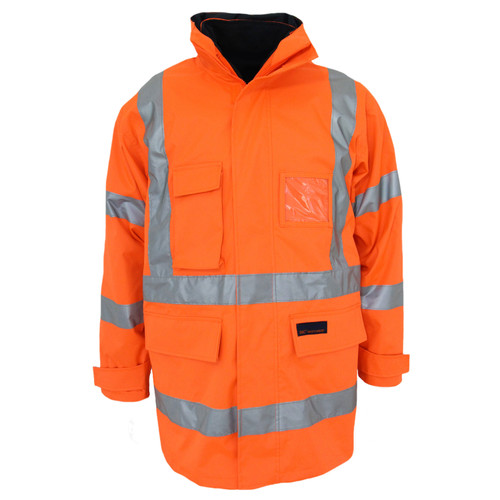 XL ORANGE HIVIZ H PATTERN REFLECT TAPE 6-IN-1 JACKET