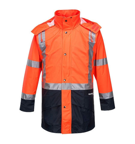 ORANGE / NAVY FARMERS HI-VIS JACKET - 3XL