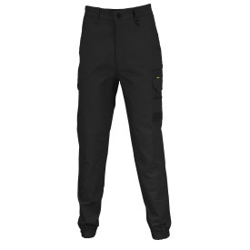 87S BLACK ELASTIC CUFFED SLIMFLEX CARGO PANT