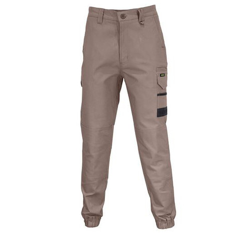 107R KHAKI ELASTIC CUFFED SLIMFLEX CARGO PANT