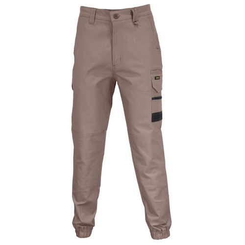 97S KHAKI ELASTIC CUFFED SLIMFLEX CARGO PANT