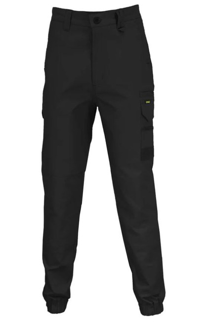 132S BLACK ELASTIC CUFFED SLIMFLEX CARGO PANT