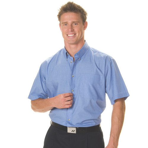 3XL S/S POLYESTER COTTON CHAMBRAY BUSINESS SHIRT