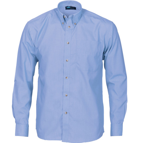 5XL L/S POLYESTER COTTON CHAMBRAY BUSINESS SHIRT