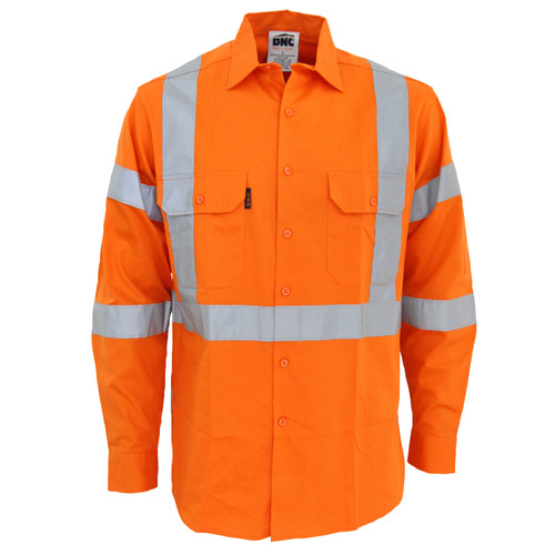 5XL HI-VIS ORANGE 3 WAY VENTED X BACK BIOMOTION TAPED SHIRT