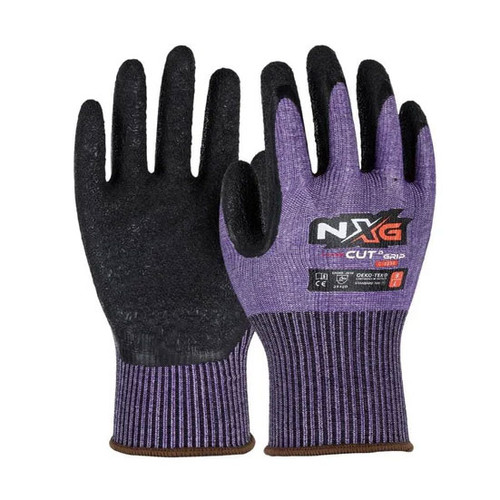 SZ 9 CUT D SMARTGRIP PURPLE GRIP LATEX GLOVES
