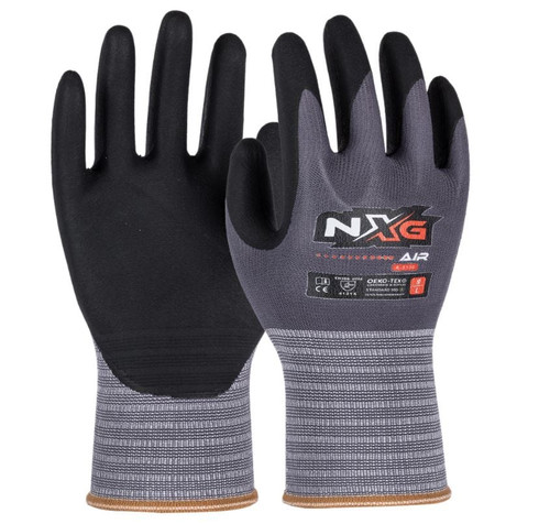 SZ 6 BLACK AIR NITRILE LIGHT WEIGHT GLOVES