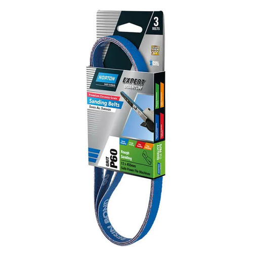 3PK 60G 13X455MM ZIRCONIA SANDING BELT