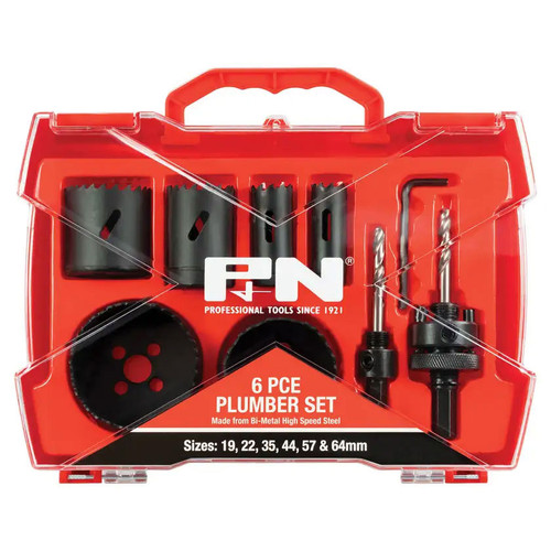 6PCE BI-METAL HIGH SPEED STEEL HOLESAW PLUMBER SET