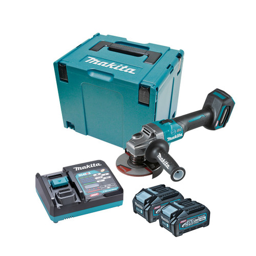 40V MAX B/LESS 125MM S/S ANGLE GRINDER 2X4AH BAT,CHRG,CASE