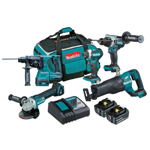 18V 5PCE B/LESS COMBO KIT 2X5.0AH BATT,CHAR,BAG