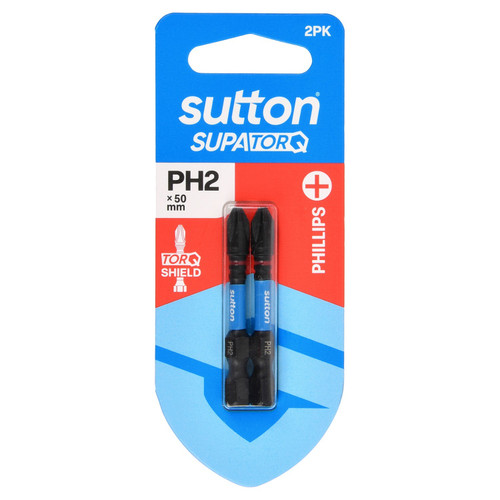 2PK PH2 X 50MM PHILLIPS SUPATORQ DRIVER BIT