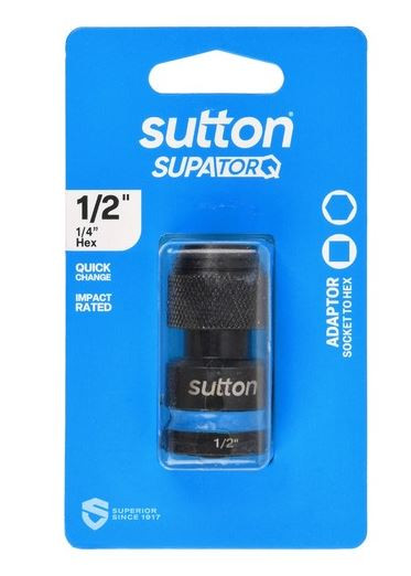1PK 1/2-1/4 SUPATORQ SOCKET TO HEX ADAPTOR