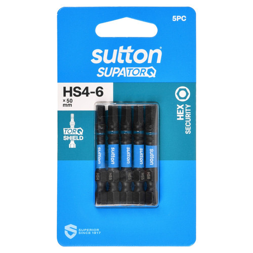 5PC HS4-6 X 50MM SECURITY HEX DRIVER BIT SET