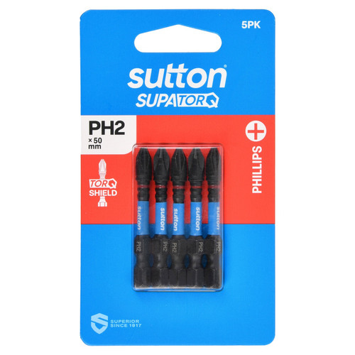 5PK PH2 X 50MM PHILLIPS SUPATORQ DRIVER BIT