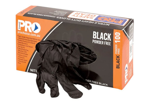 100PK 2XL HEAVY DUTY BLACK NITRILE DISPOSABLE GLOVES