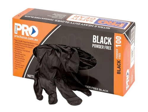 100PK MEDIUM HEAVY DUTY BLACK NITRILE DISPOSABLE GLOVES