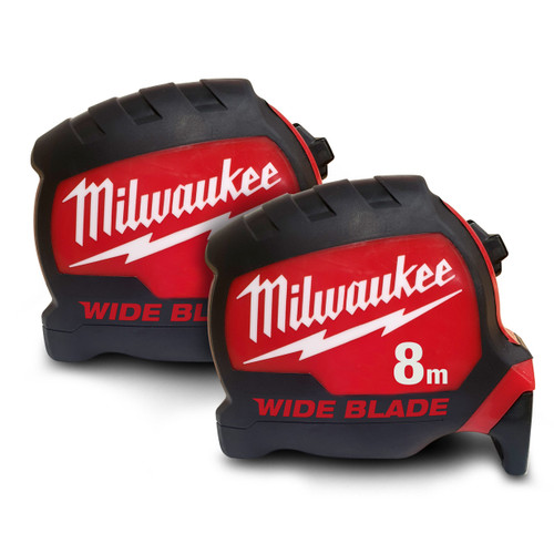 2PK 8MTR WIDE BLADE (NON MAG & HORIZONTAL) TAPE MEASURE