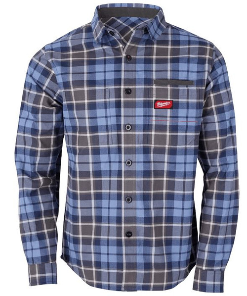 GRIDIRON FLANNEL SHIRT BLUE - 2XL