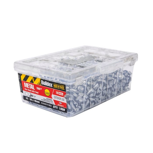 10-16X16MM 1000PK SEAL CS4 BASALT METAL TEKS HEX